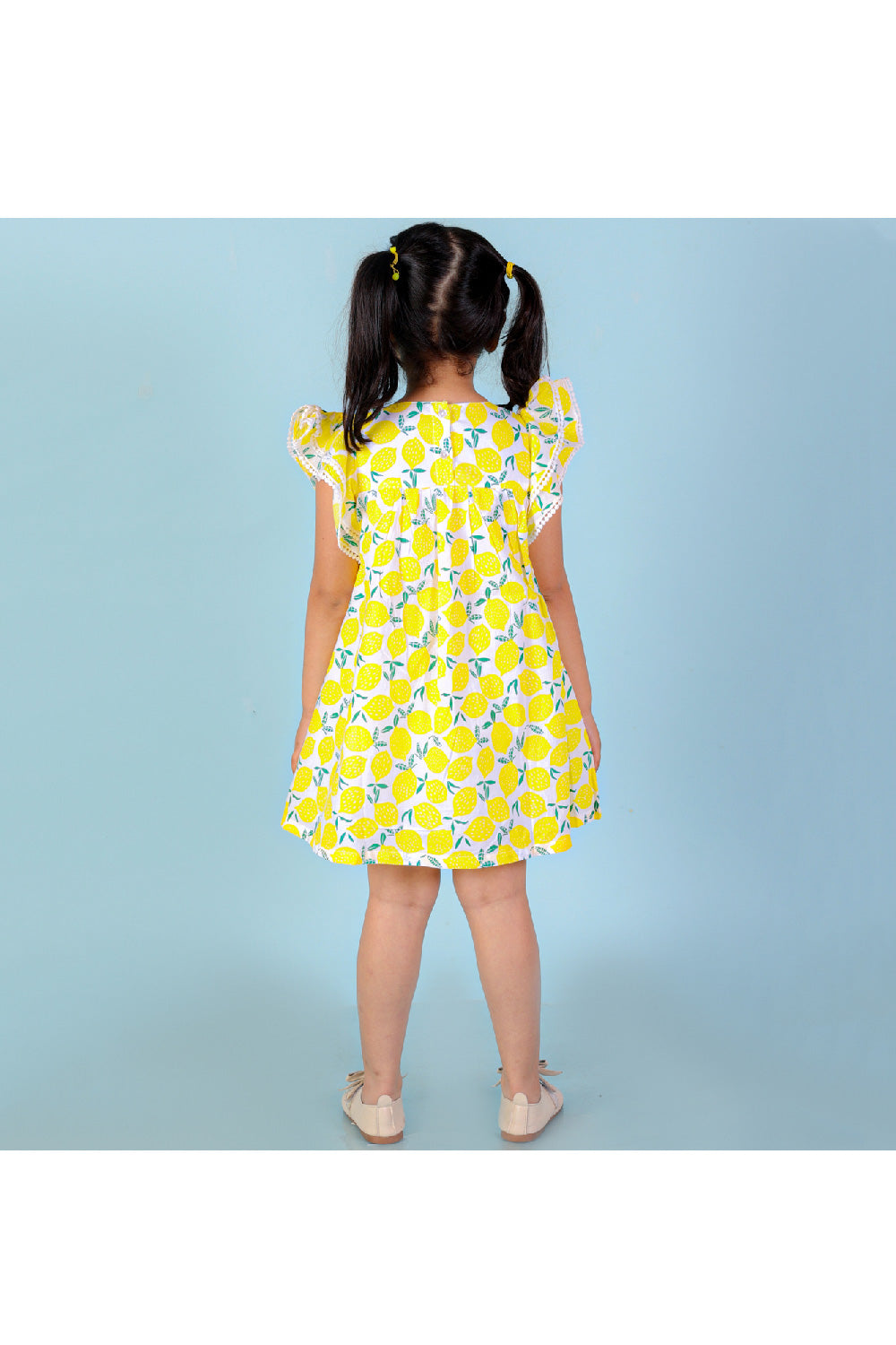 Yellow Lemon Printed Cotton Dress