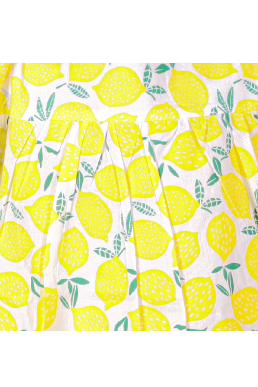 Yellow Lemon Printed Cotton Dress