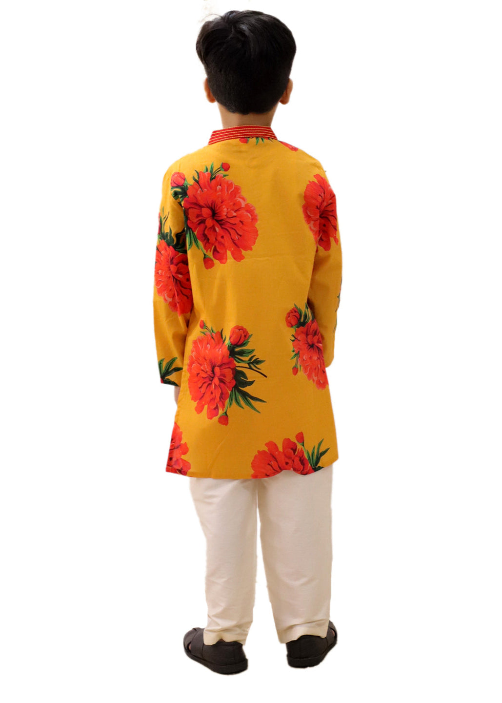 Genda Phool Mustard Kurta and White Pant Set