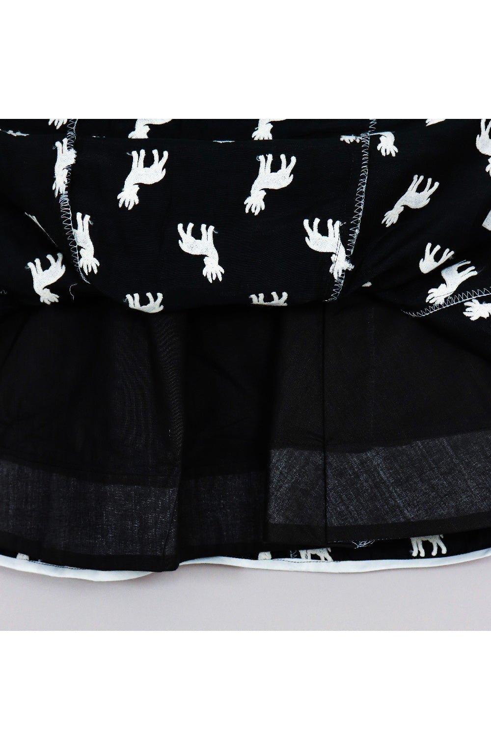 Black And White Deer Embroidered Silk Top With Lehenga Set