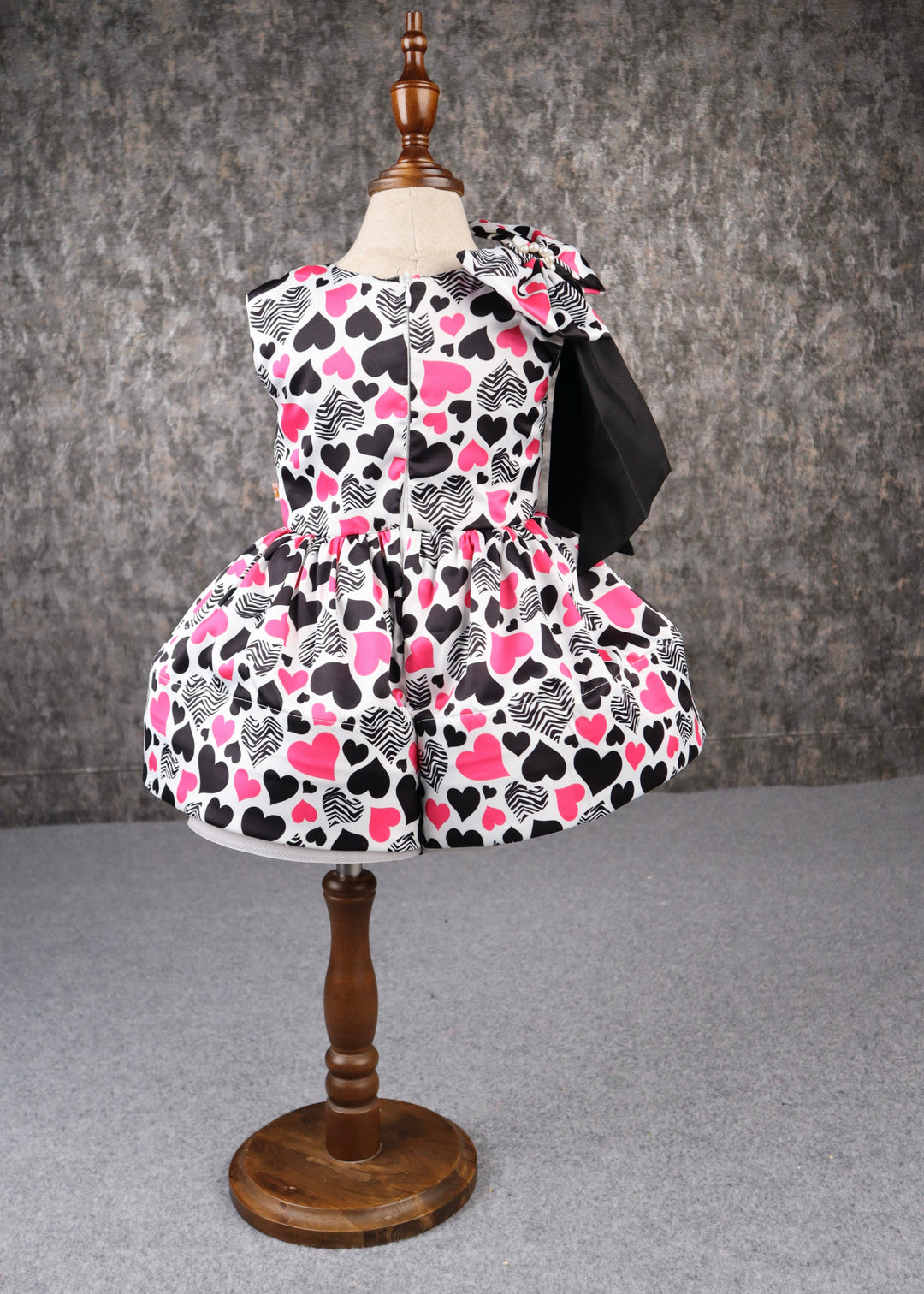 Multi-coloured Valentine's Printed Pearl Embellished Dress
