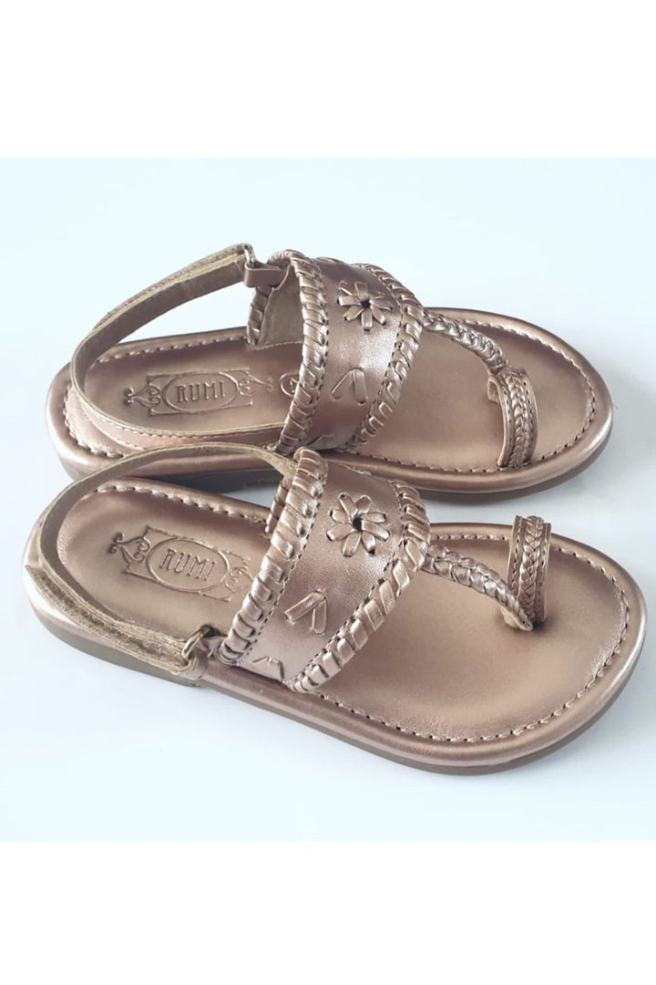 Matt Rose Gold Khapuri Sandals Stylemylo
