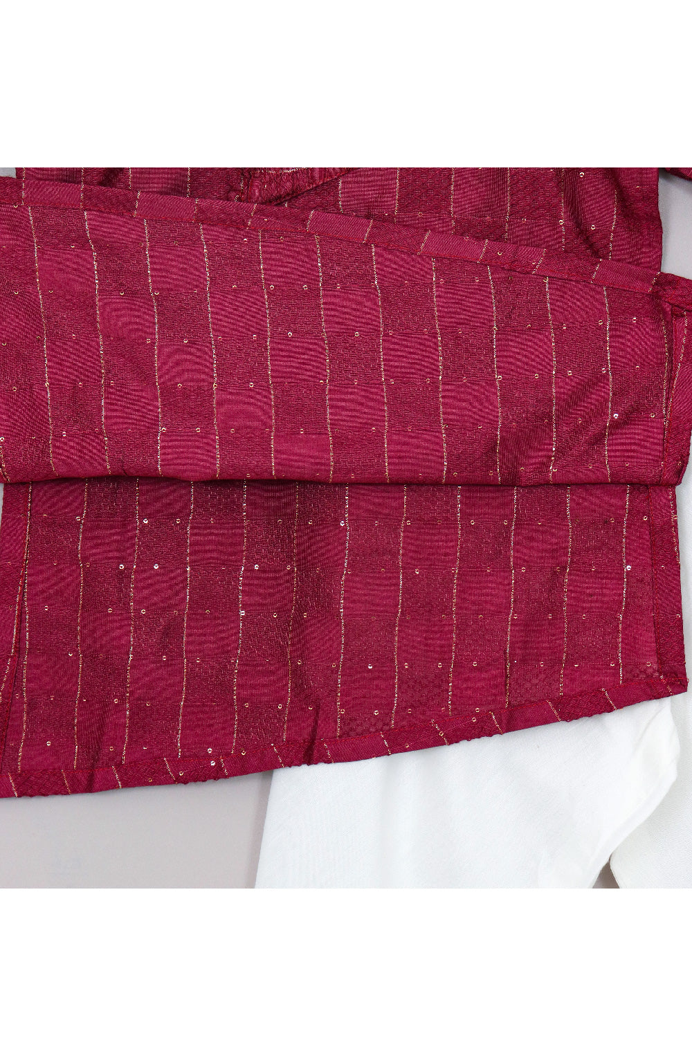 Thread Embroidered Silk Blend Asymmetrical Kurta With Pyjama Set