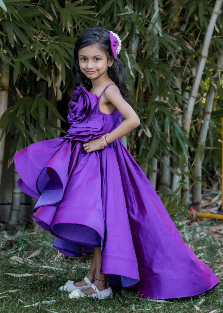 Voilet Stiff Hem Trail Dress