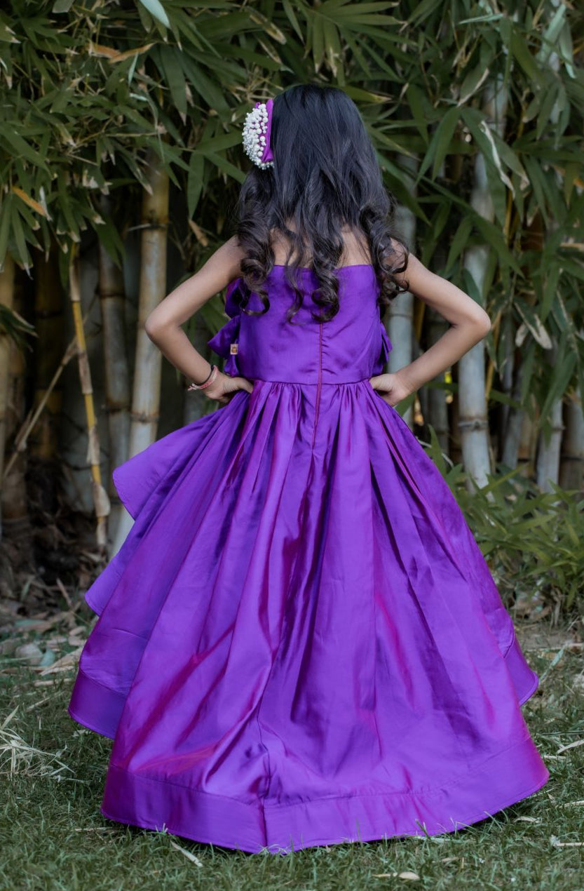 Voilet Stiff Hem Trail Dress