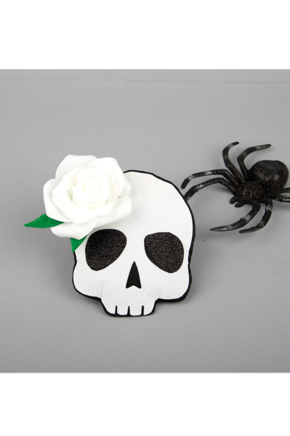 Black And White Halloween Theme Ghost Floral Hair Clip