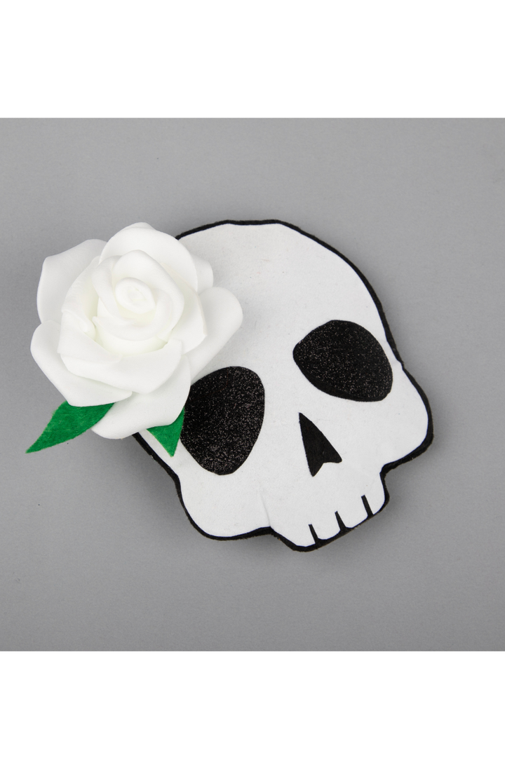 Black And White Halloween Theme Ghost Floral Hair Clip