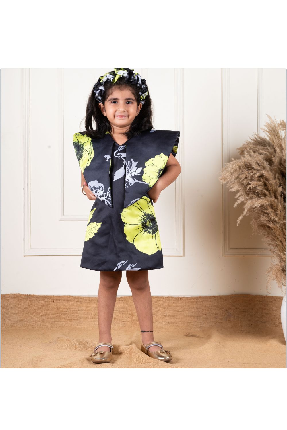Black Floral Printed Sleeveless Dress