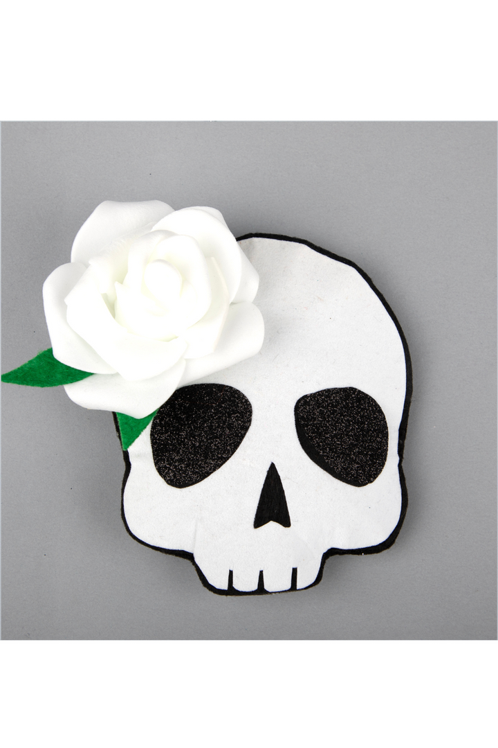 Black And White Halloween Theme Ghost Floral Hair Clip