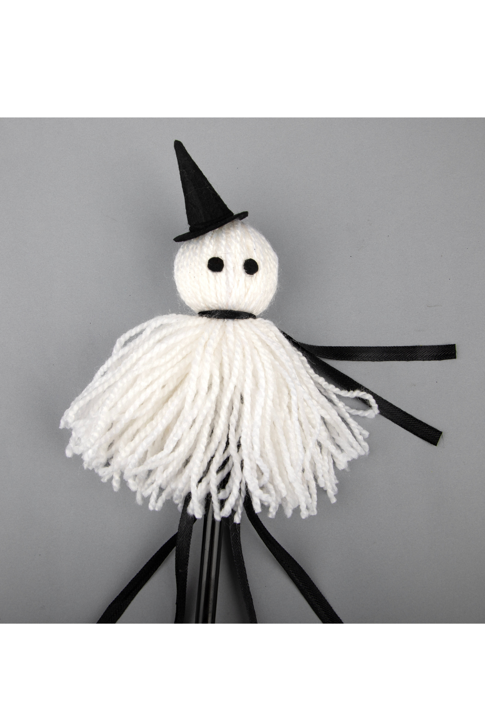 White Cute Ghost Halloween Theme Magic Wand