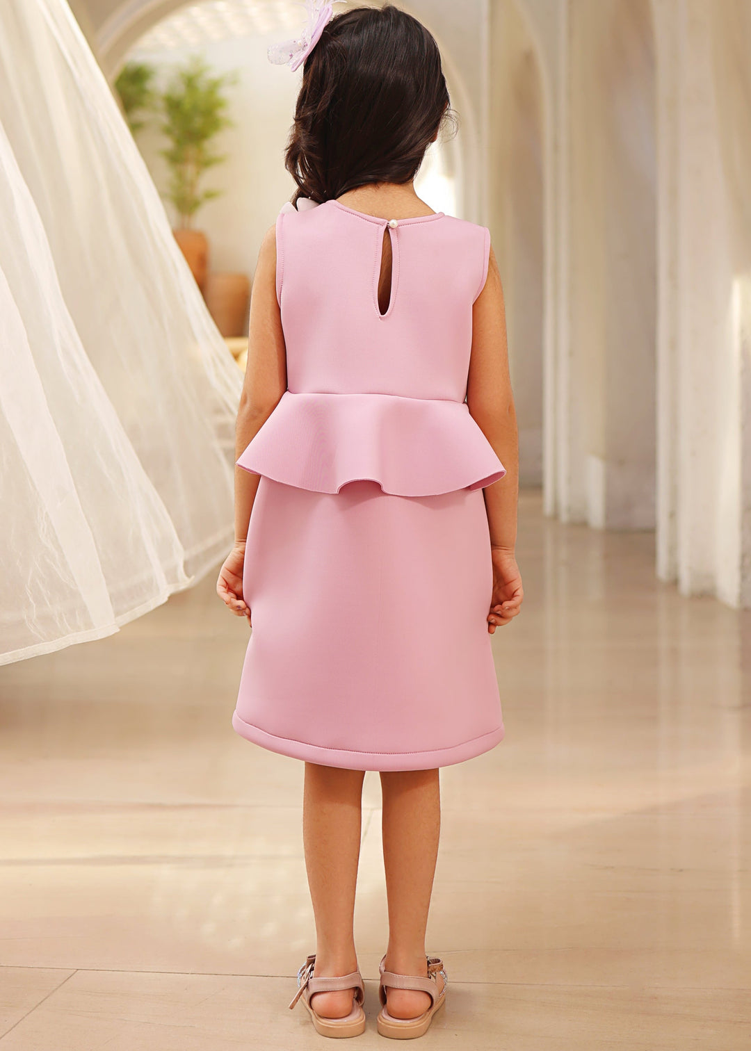 Lilac Hand made Sequence 3D Flowers Net Frill Dress