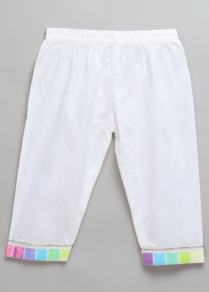 Off White Happy Holi Printed Kurta With Pyjama Set