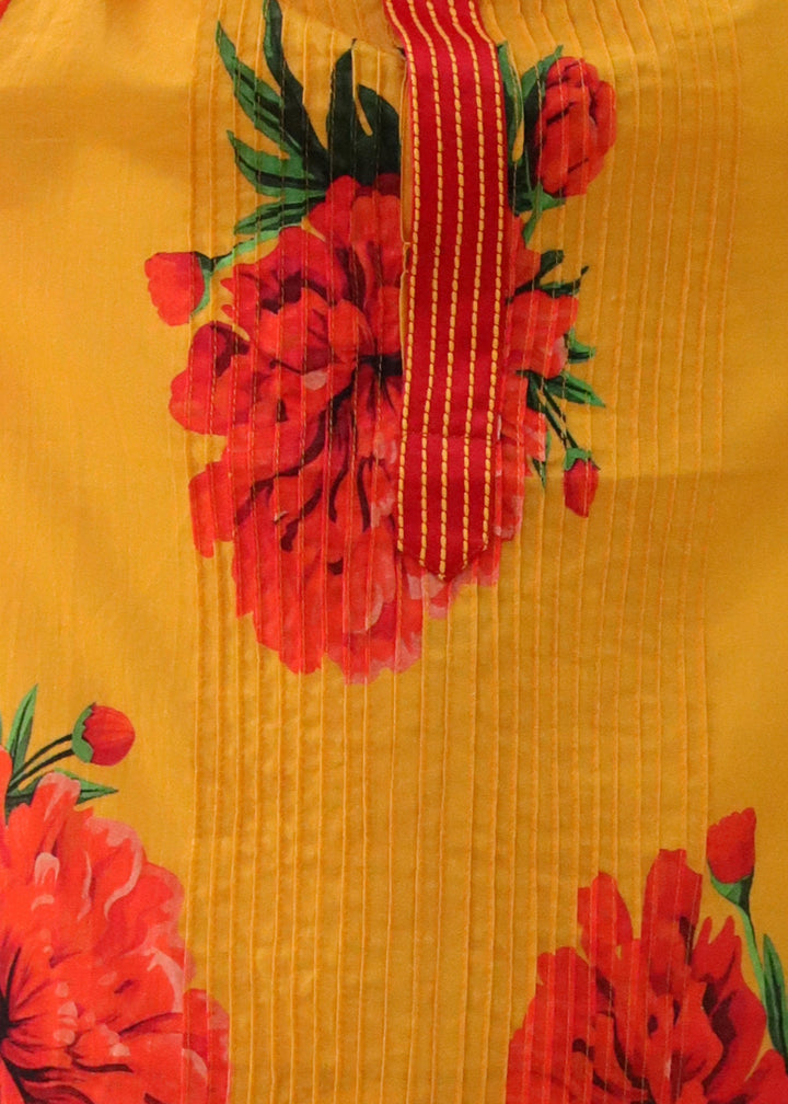 Genda Phool Mustard Kurta and White Pant Set