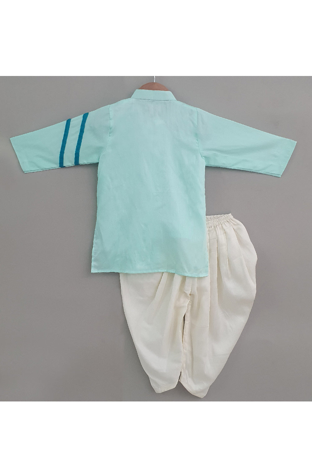 Blue Asymmetrical Cotton Kurta With Salwar Set