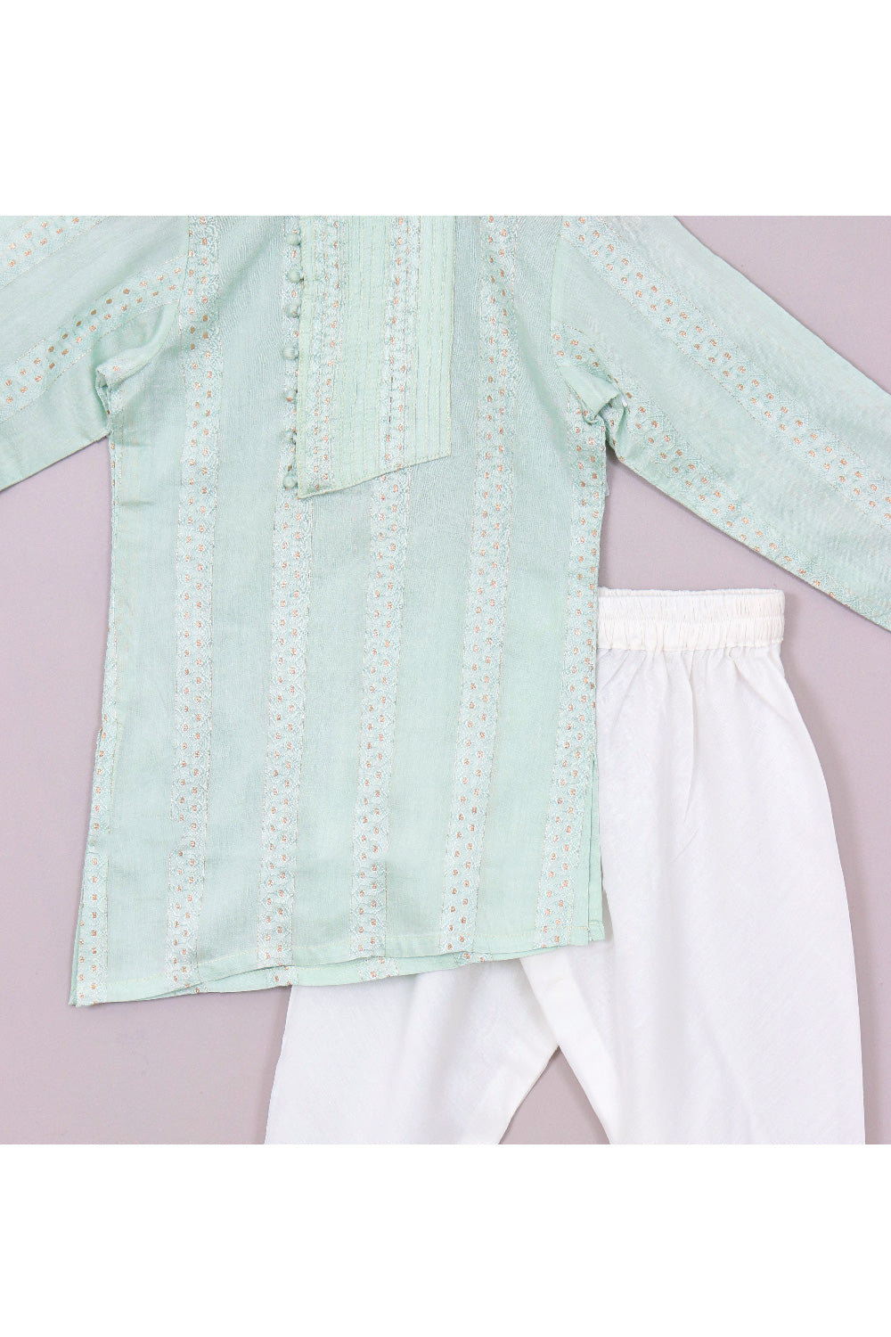 Thread Embroidered Silk Blend Asymmetrical Kurta With Pyjama Set