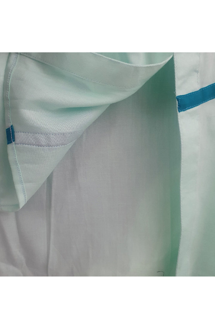 Blue Asymmetrical Cotton Kurta With Salwar Set