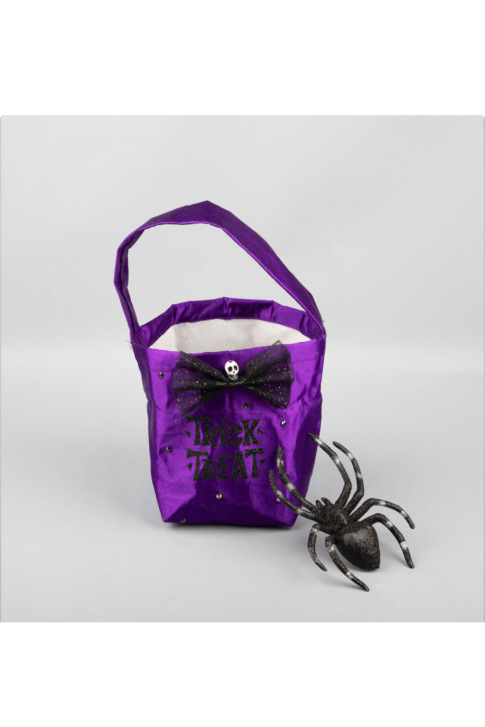 Purple Halloween Theme Trick O Treat Quote Bag