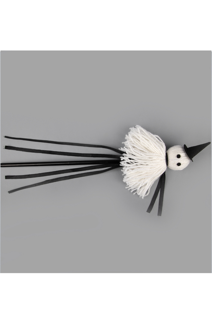 White Cute Ghost Halloween Theme Magic Wand