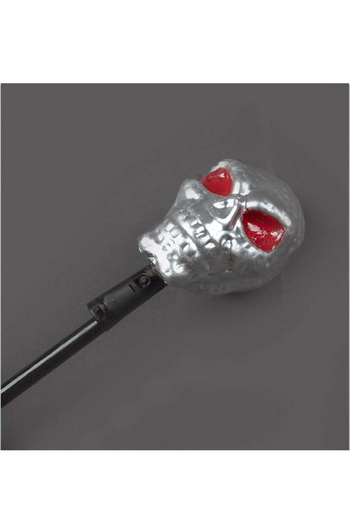 Black And Silver Halloween Theme Skull Walking Stick