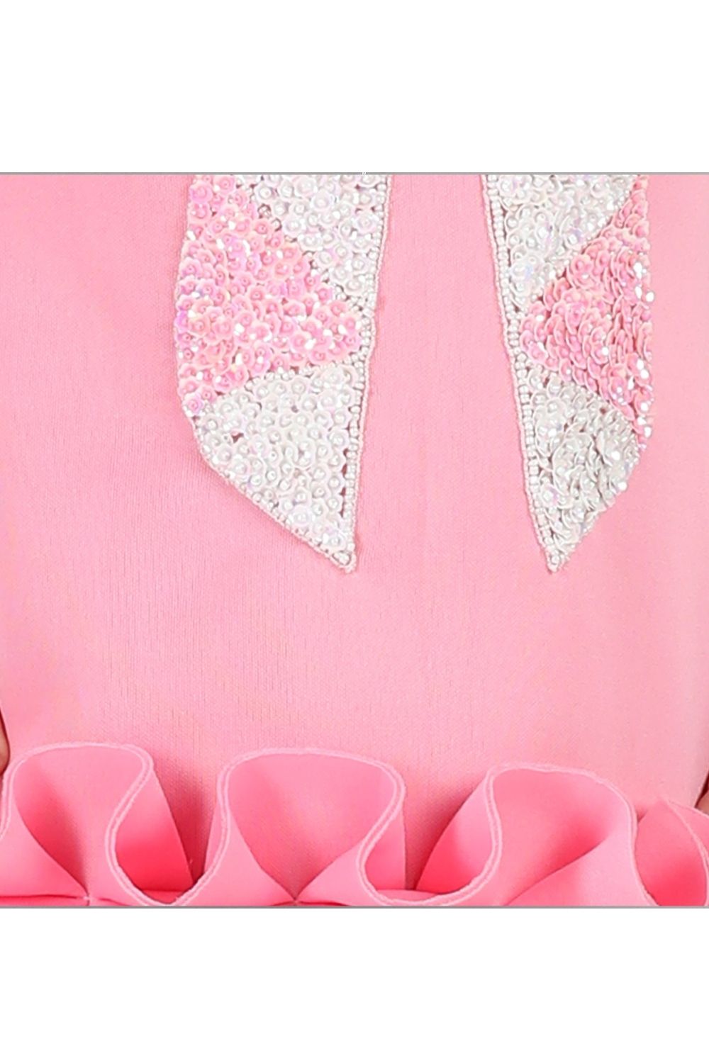 Pink Sequence Hand Embroidery Tulle Dress