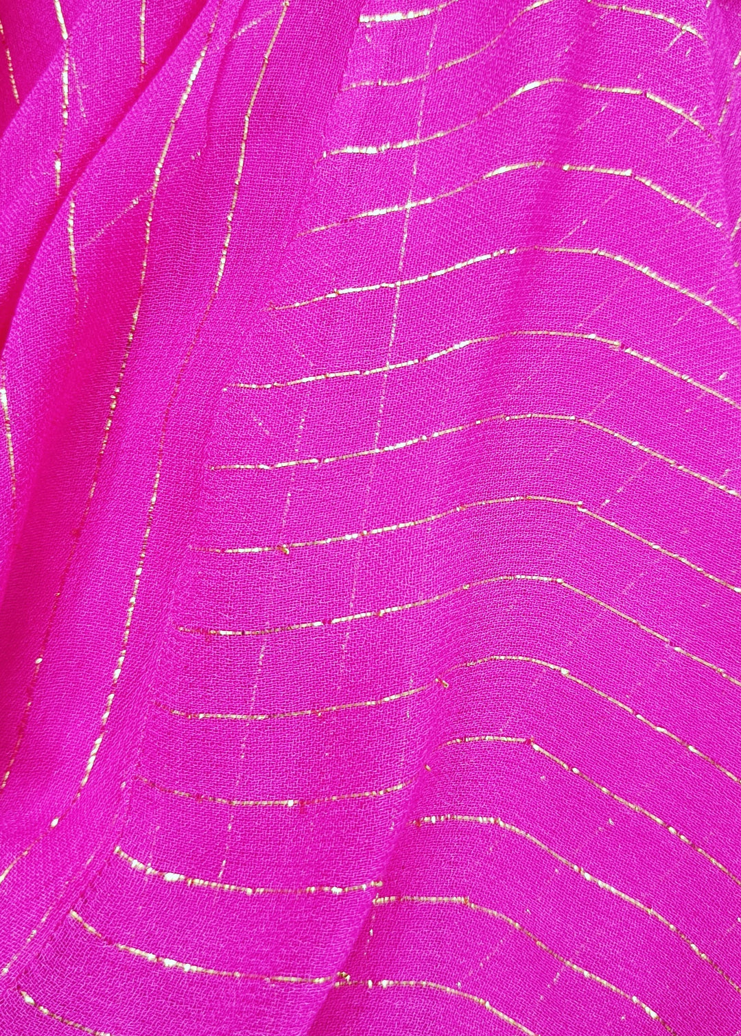 Magenta One Shoulder Drape Top With Flared Brocade Palazzo Set