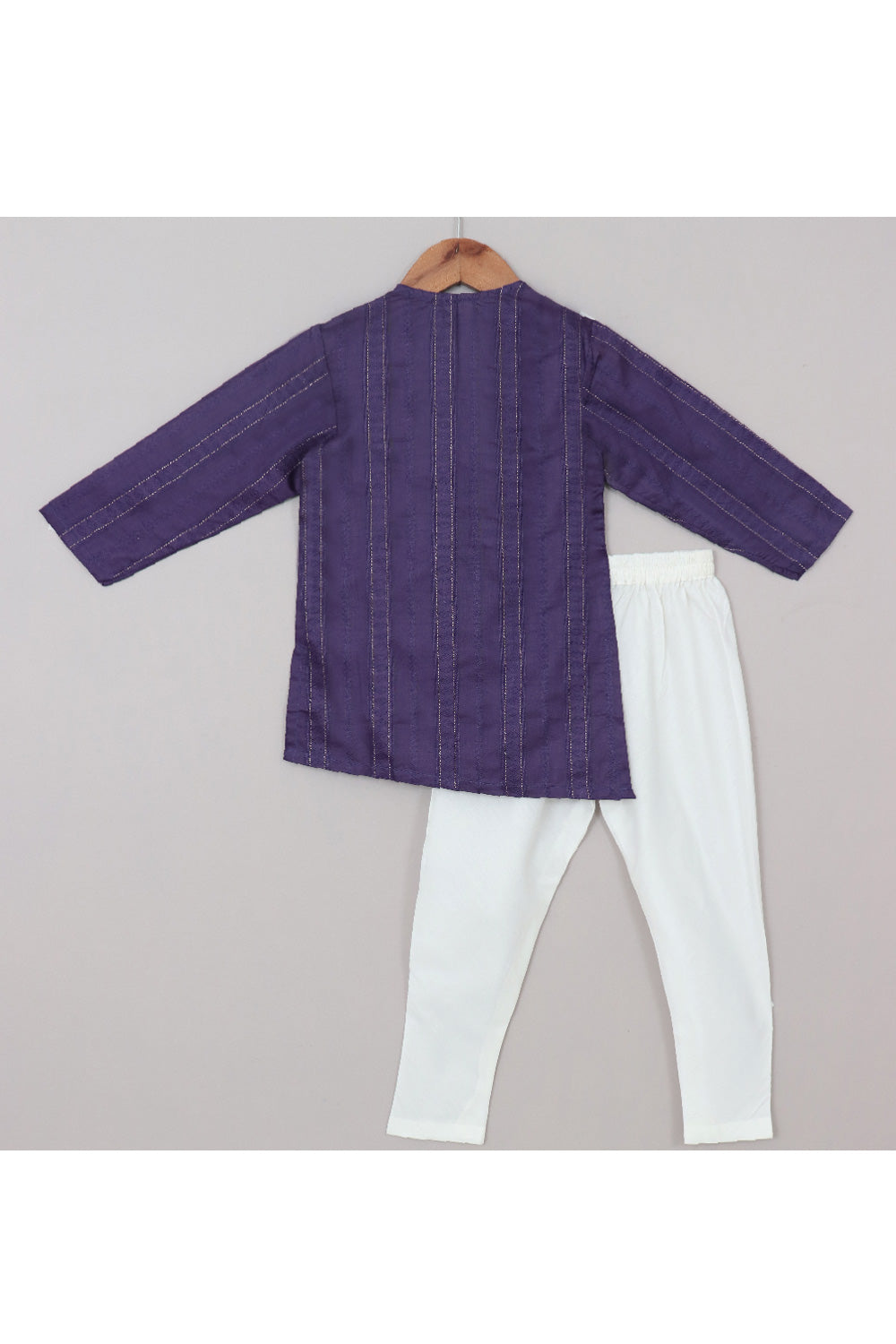 Thread Embroidered Silk Blend Asymmetrical Kurta With Pyjama Set