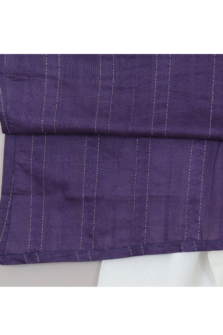 Thread Embroidered Silk Blend Asymmetrical Kurta With Pyjama Set