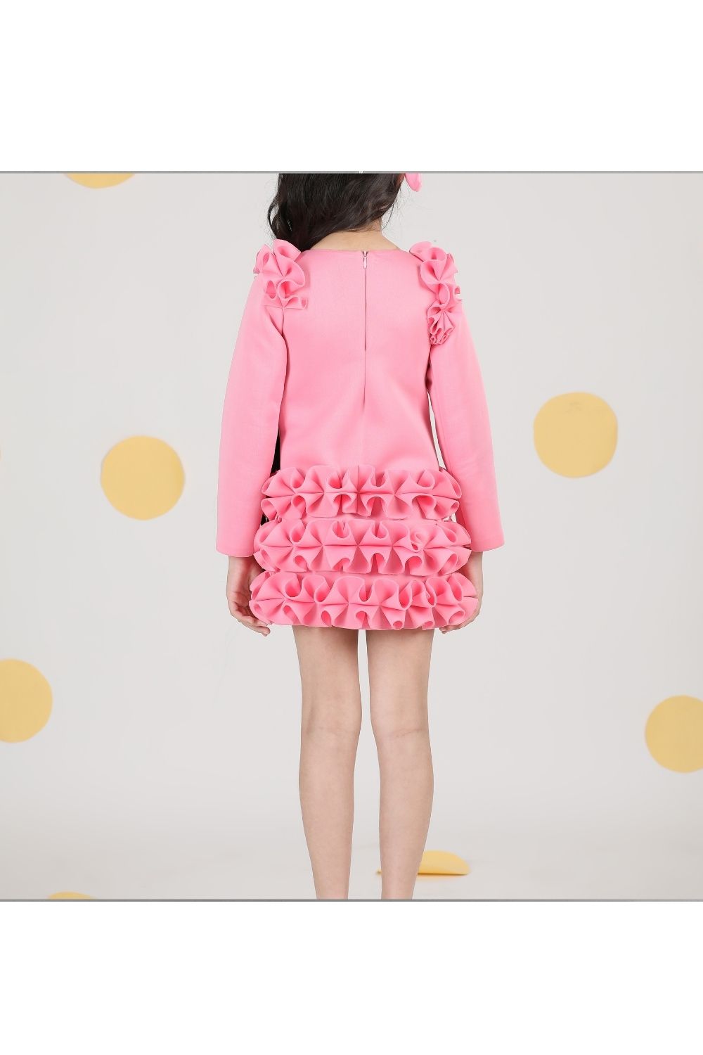 Pink Sequence Hand Embroidery Tulle Dress