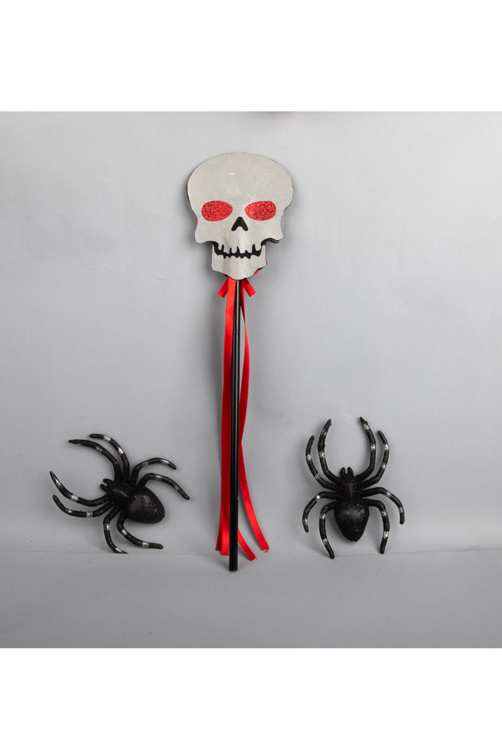 Red Halloween Theme Skull Wand
