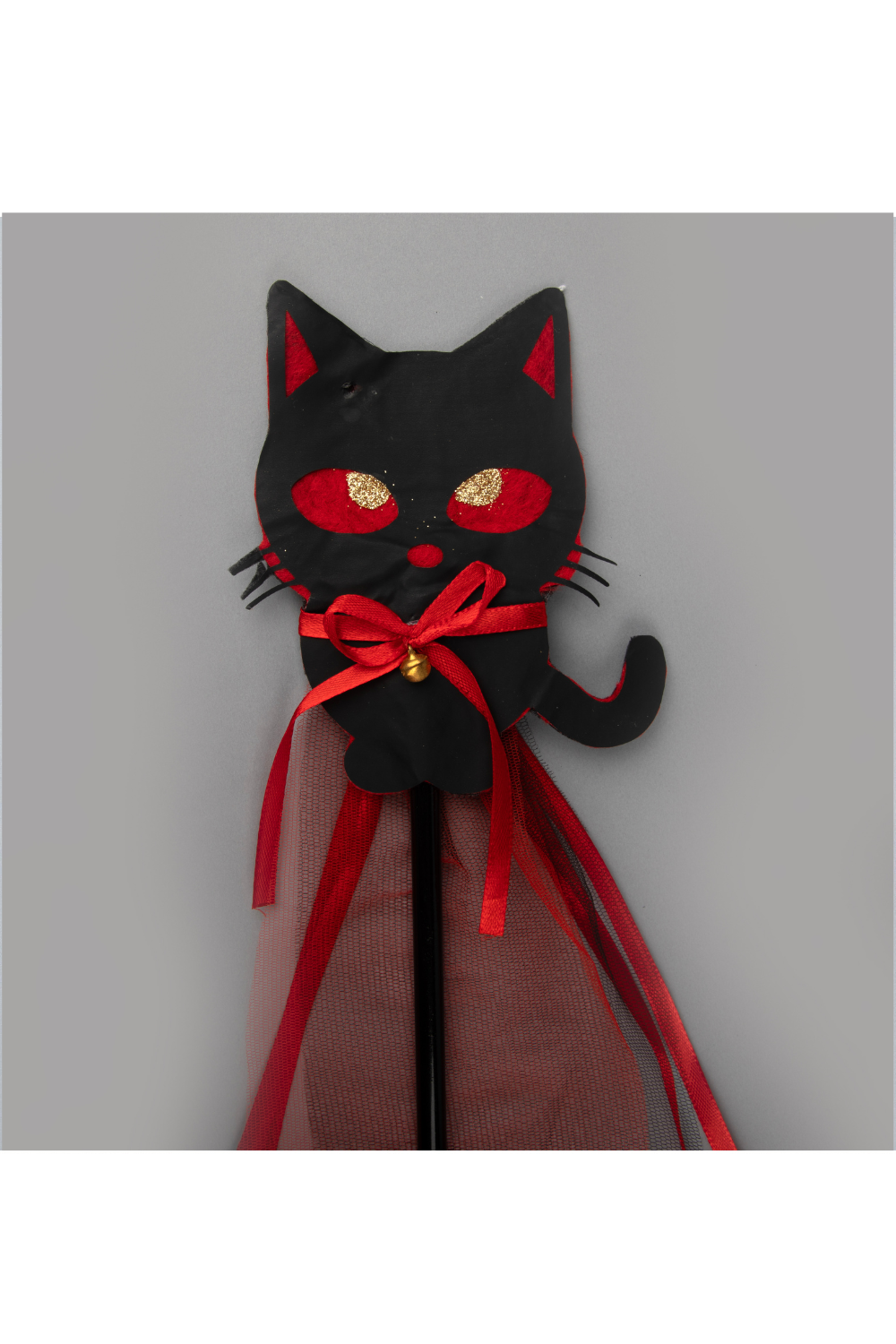 Black And Red Halloween Theme Cat Wand