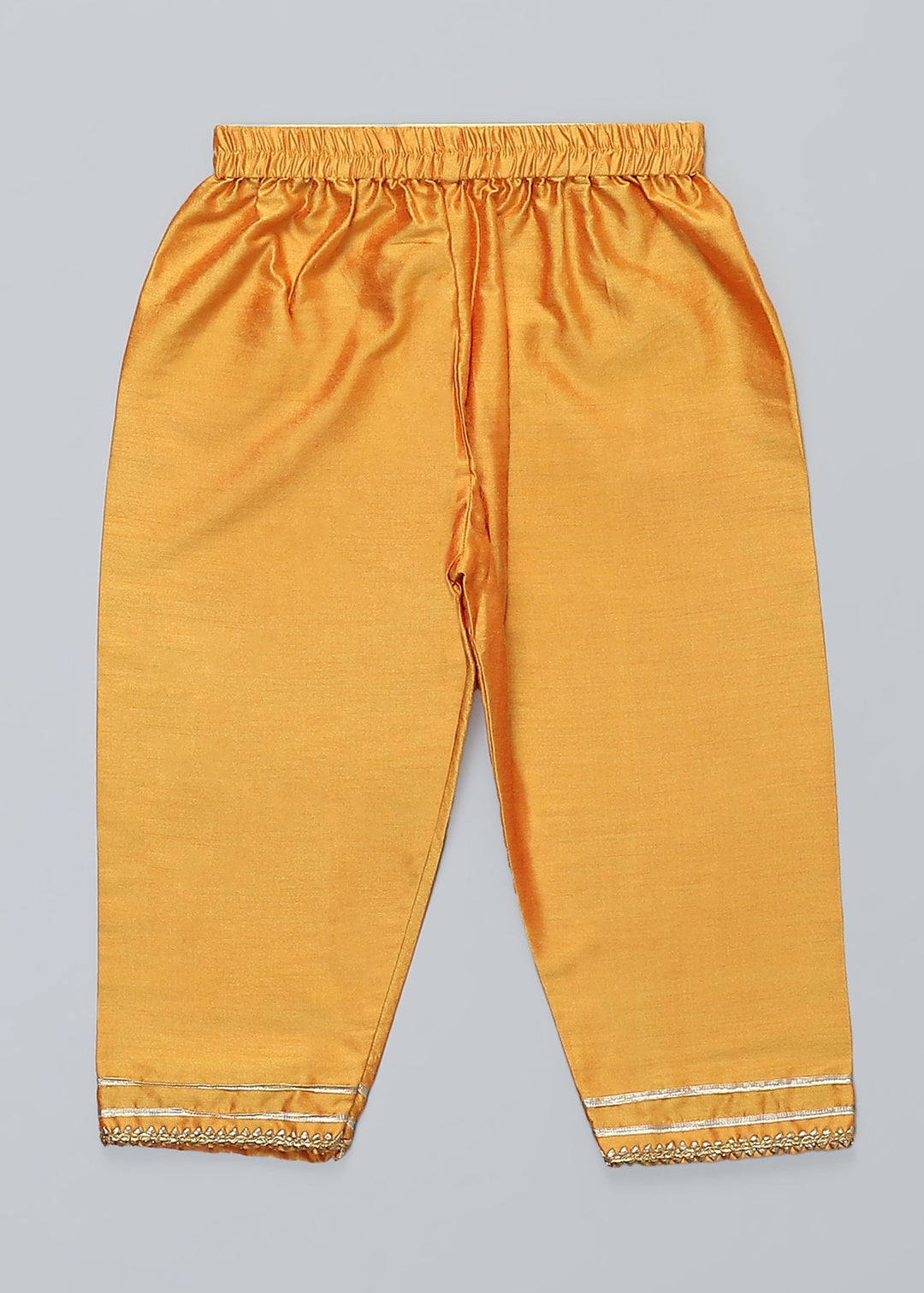 Yellow Durga Ji Printed Kurta With Pyjama Set