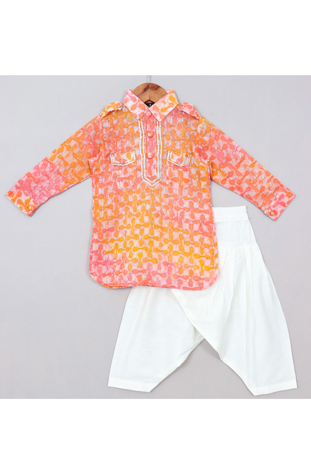 Printed Chanderi Kurta With Cotton Silk Salwar Set