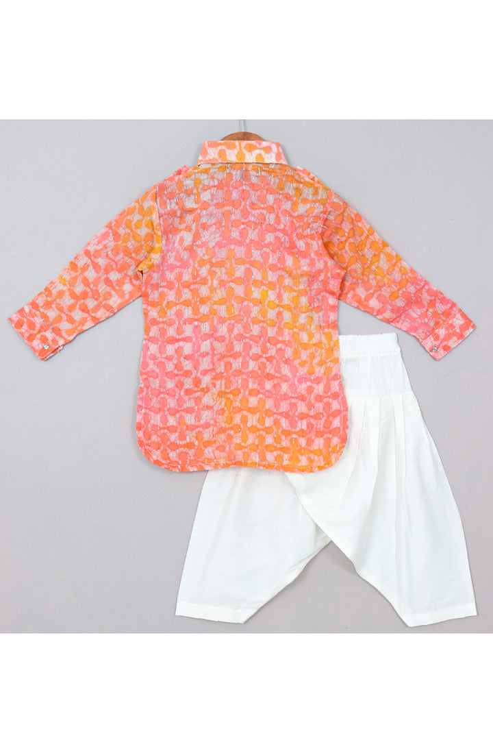 Printed Chanderi Kurta With Cotton Silk Salwar Set