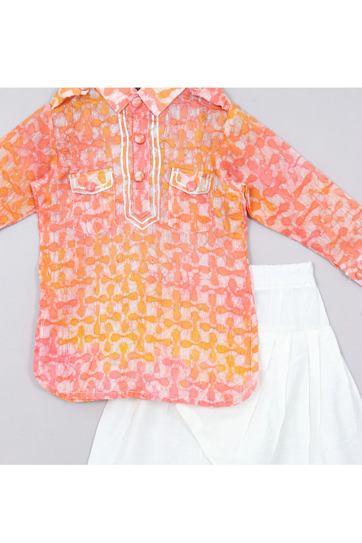 Printed Chanderi Kurta With Cotton Silk Salwar Set