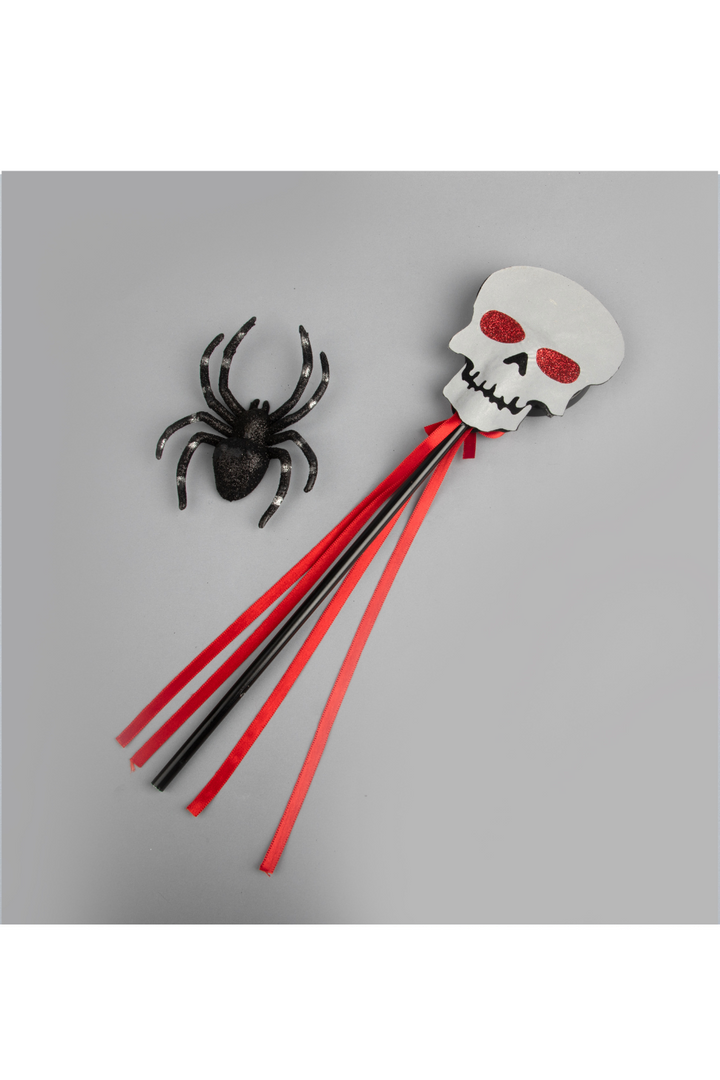 Red Halloween Theme Skull Wand