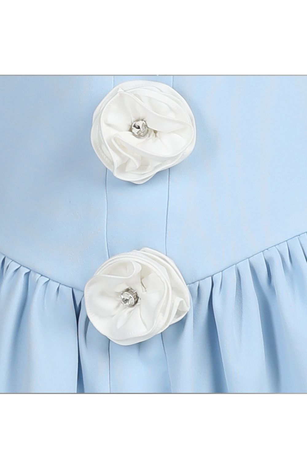 Ice Blue 3D Flower Hand Embroidery Dress