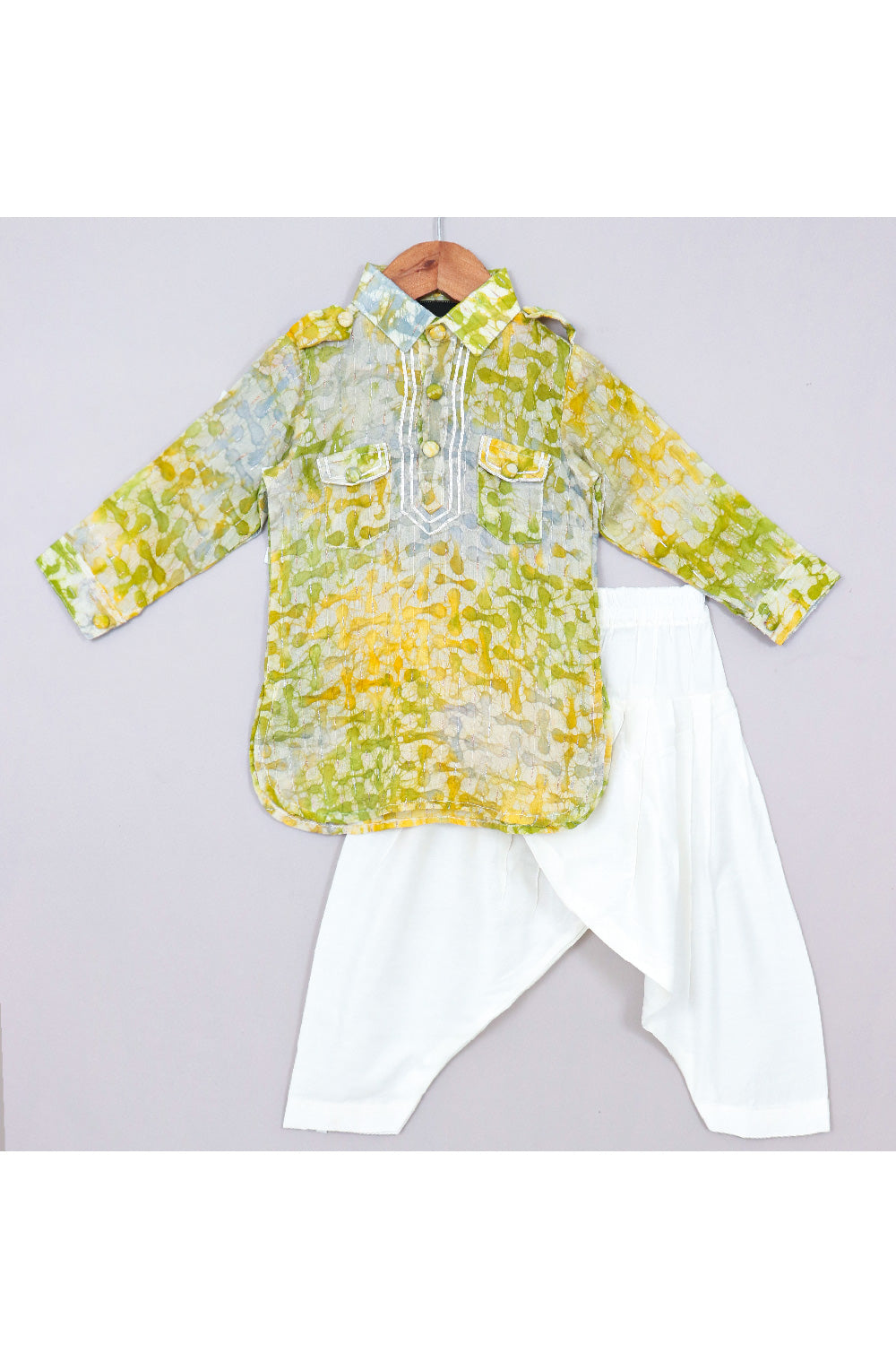 Printed Chanderi Kurta With Cotton Silk Salwar Set