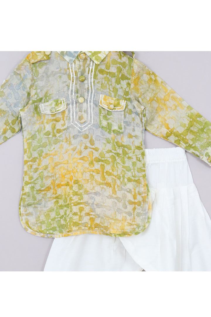 Printed Chanderi Kurta With Cotton Silk Salwar Set