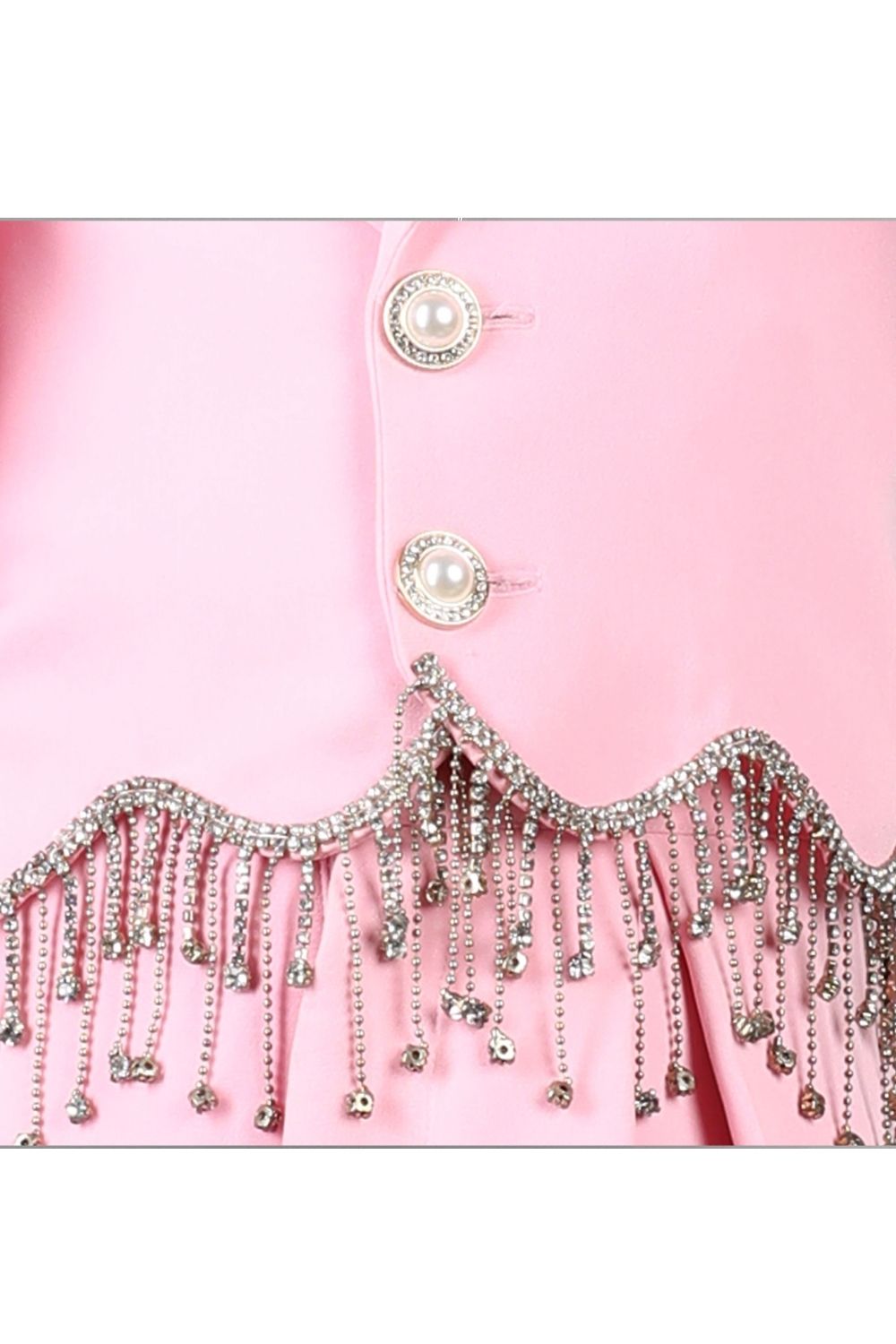 Pink Imported Crepe Co-ord Set With Tassels