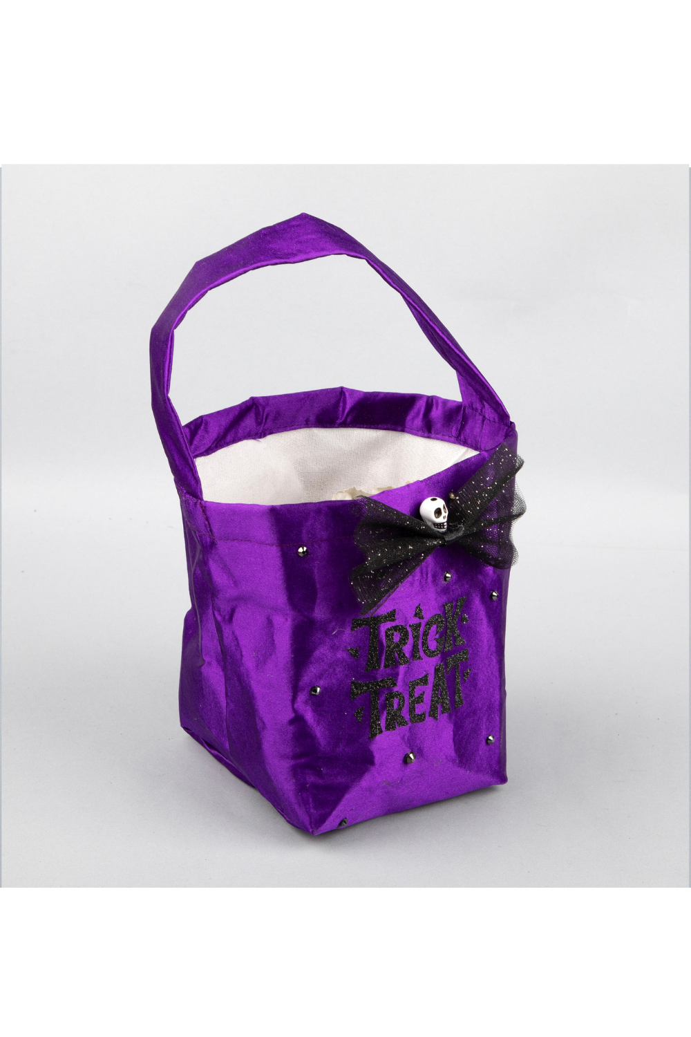 Purple Halloween Theme Trick O Treat Quote Bag