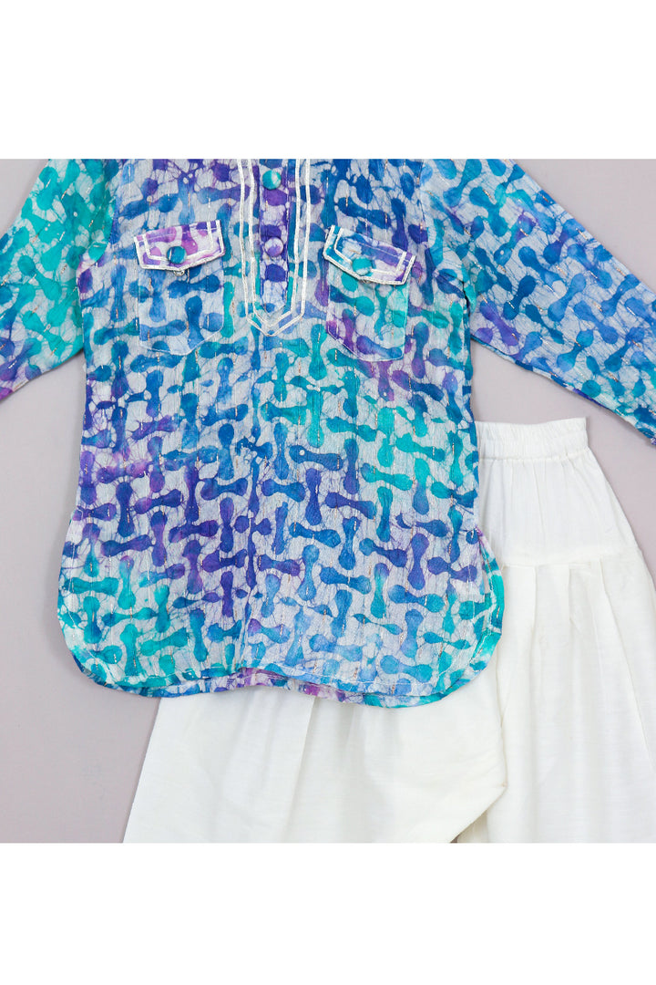Printed Chanderi Kurta With Cotton Silk Salwar Set