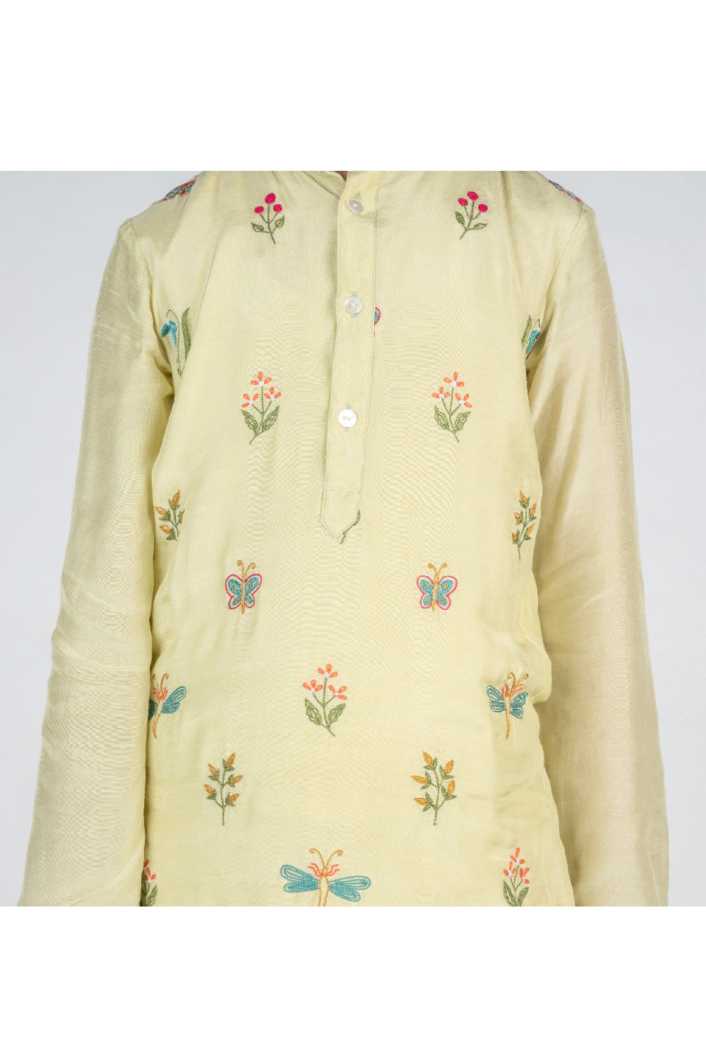 Lime Green Buta Printed Kurta With Pyjama Set
