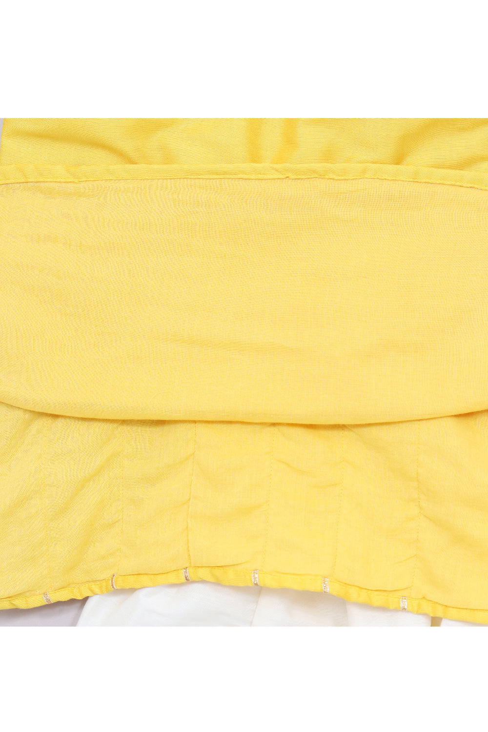 Yellow Gota Detailing Cotton Silk Kurta With Salwar Set