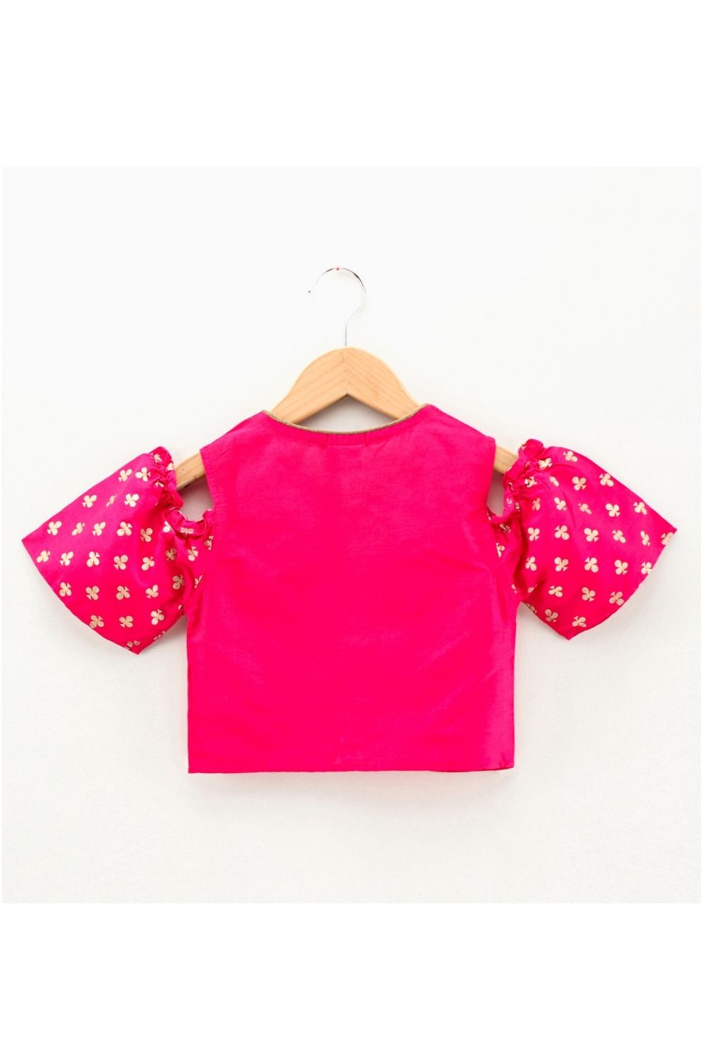 Pink Cold Shoulder Top & Yellow Printed Dhoti Pant Set