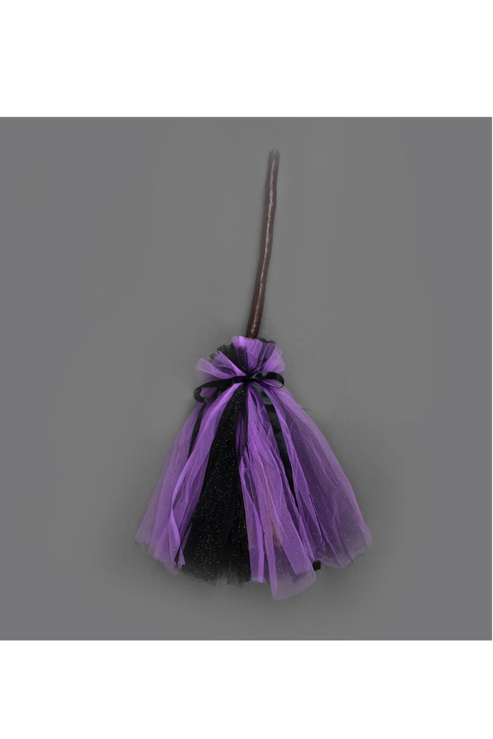 Black And Purple Halloween Witch Theme Broom