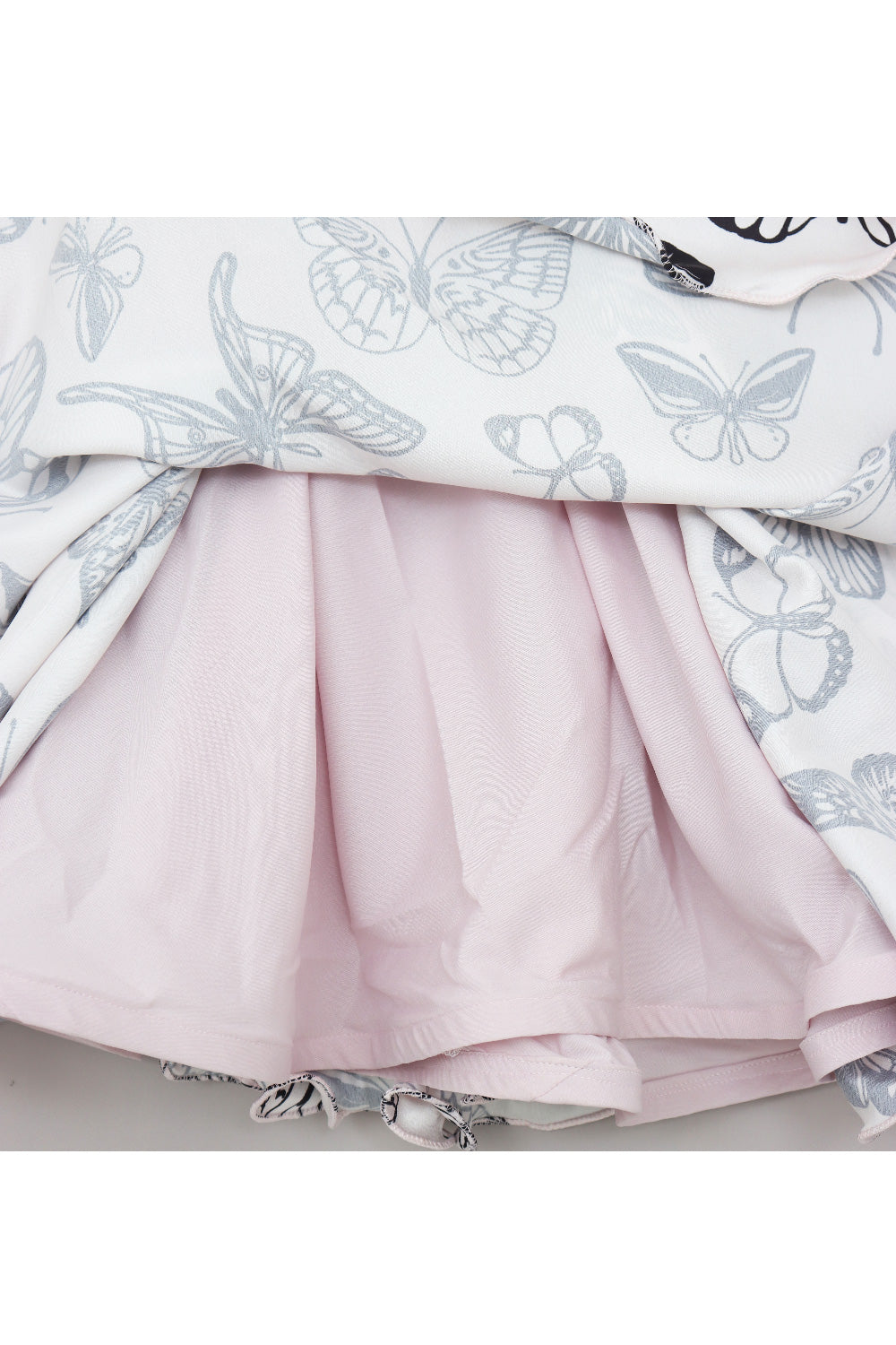 Hot Pink Shirt Style Top With Butterfly Printed Satin Skirt