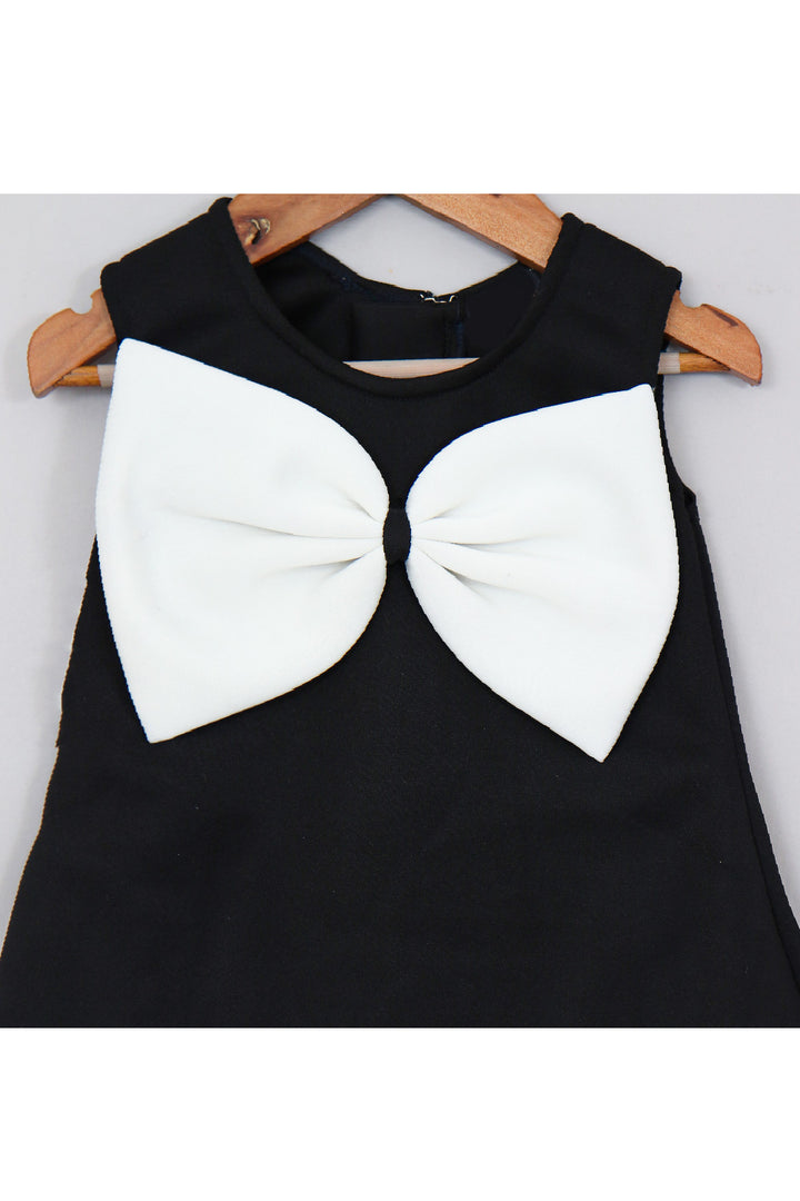Black Bow Detailing Scuba Dress