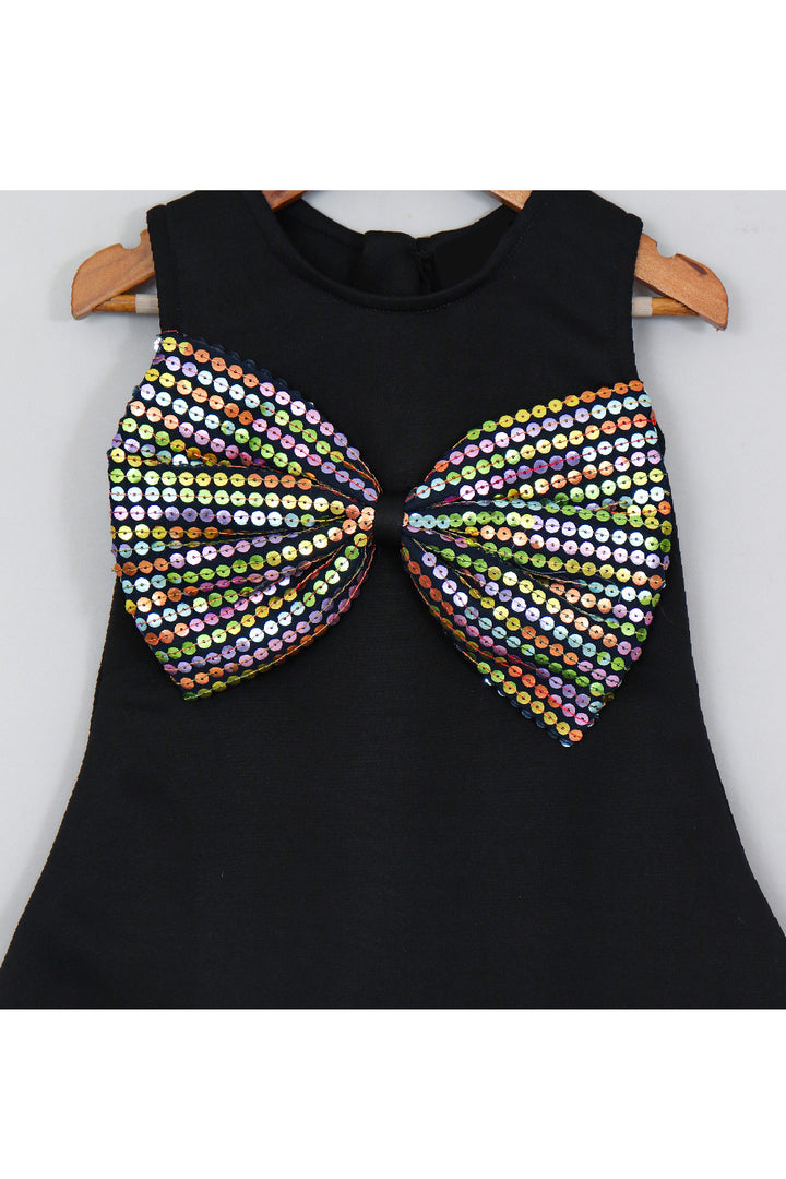 Black Bow Detailing Scuba Dress
