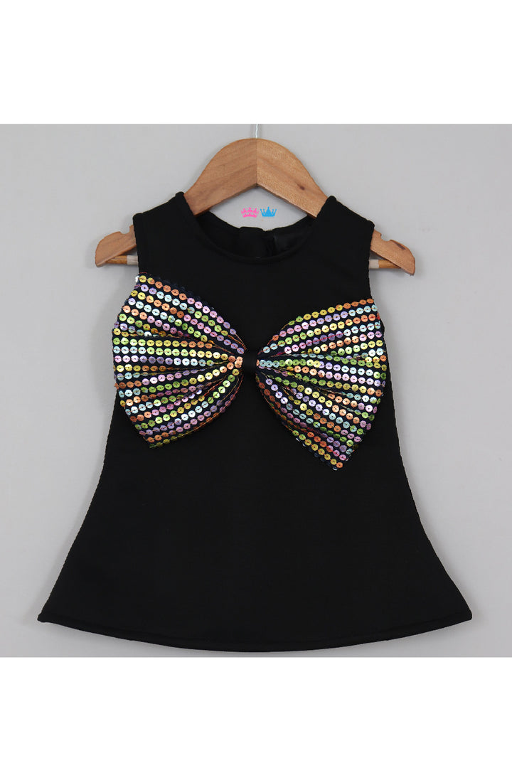 Black Bow Detailing Scuba Dress