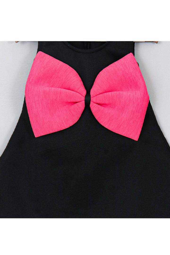 Black Bow Detailing Scuba Dress